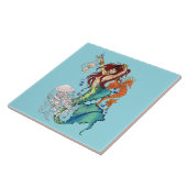 Fantasie Zeemeermin Blauwgroen Tegel Tegeltje (Zijkant)