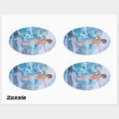 Fantasie Zeemeermin Ovale Sticker (Vel)