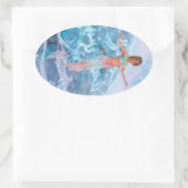 Fantasie Zeemeermin Ovale Sticker (Tas)