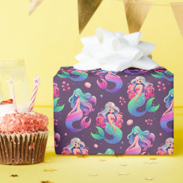 Fantasie Zeemeermin Patroon met Onderwater Element Cadeaupapier