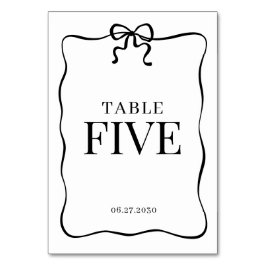Fantasie Zwart Strik Monogram Huwelijk Kaart
