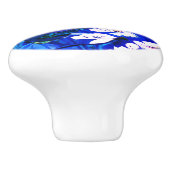 Fantasiebos met bloemen en vogels keramische knop (Zijkant)