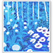 Fantasiebos met bloemen en vogels sticker (Voorkant)