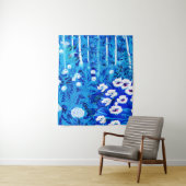 Fantasiebos met bloemen en vogels wandkleed (In situ)