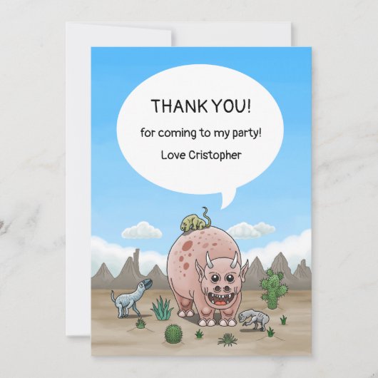 Fantasiedinosaurus Bedankkaart (Voorkant)