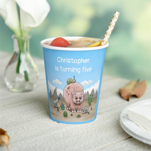 Fantasiedinosaurus Papieren Bekers (Insitu)