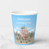 Fantasiedinosaurus Papieren Bekers (Voorkant)