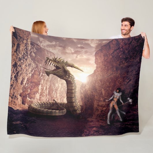FANTASIEDRAAK FLEECE DEKEN (In situ)