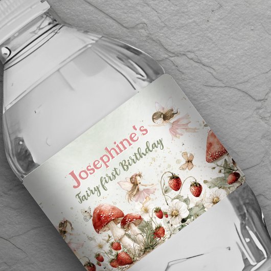 fantasiefee eerste verjaardag waterfles etiket