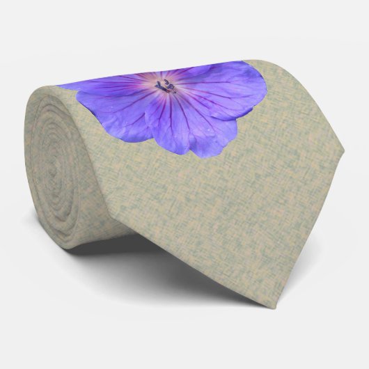 Fantasiefloer Bright Blauw Geranium Foto Stropdas (Opgerold)