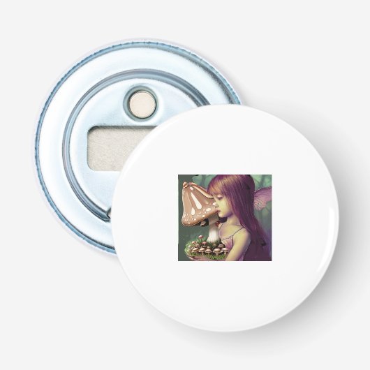 fantasiekind sprookjeszwam  button flesopener (Voorkant)