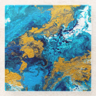 Fantasiekleuren: artistieke Abstracte achtergrond. Glazen Onderzetter