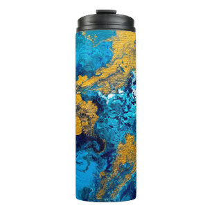 Fantasiekleuren: artistieke Abstracte achtergrond. Thermosbeker