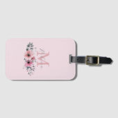 Fantasiekoorts wazig roze waterverf floraal bagagelabel (Voorkant (horizontaal))