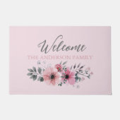 Fantasiekoorts wazig roze waterverf floraal deurmat (Voorkant)