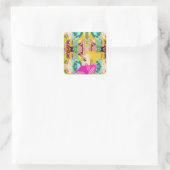fantasieland vierkante sticker (Tas)