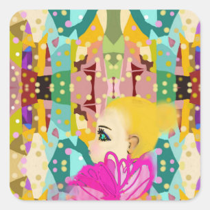 fantasieland vierkante sticker