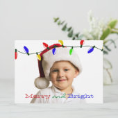 Fantasienaam & Bright Lights Holiday-fotokaart Feestdagenkaart (Staand voorkant)