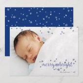 Fantasienaam en heldere kerstfeestelijke fotokaart feestdagenkaart (Voorkant / Achterkant)