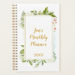 Fantasienaam Gold Pink Geometric Floral Personal Planner