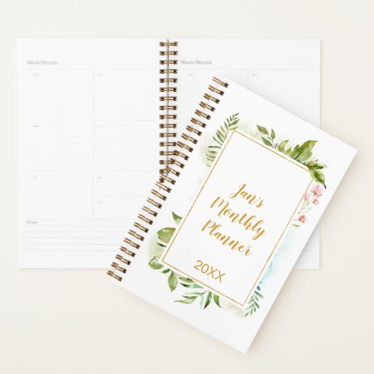 Fantasienaam Gold Pink Geometric Floral Personal Planner (Display)