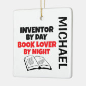 Fantasienaam houdt van het lezen van de DOUANE Keramisch Ornament (Links)