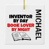 Fantasienaam houdt van het lezen van de DOUANE Keramisch Ornament (Achterkant)