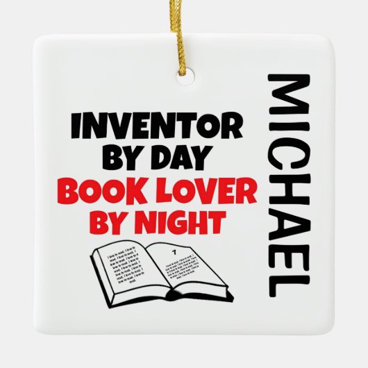 Fantasienaam houdt van het lezen van de DOUANE Keramisch Ornament (Voorkant)