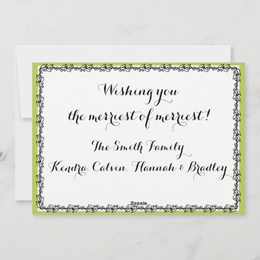 Fantasienaam kerstfeestdag feestdagenkaart (Achterkant)