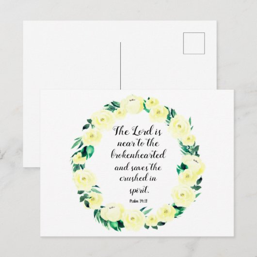 Fantasienaam Psalm 34:18 Waterverf Feestdagenkaart (Voorkant / Achterkant)