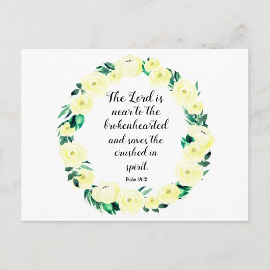 Fantasienaam Psalm 34:18 Waterverf Feestdagenkaart (Voorkant)