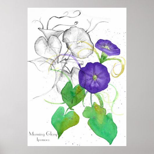 Fantasienaam Waterverf bloemen Poster (Voorkant)