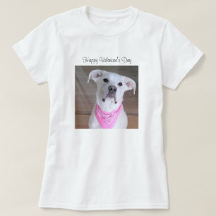 Fantasienaam White Puppy Dog met roze Scarf  T-shirt