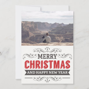 Fantasienamfoto van Merry Kerstwish Retro Typograf Feestdagenkaart