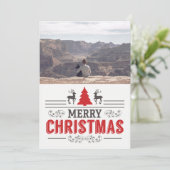 Fantasienamfoto van Merry Kerstwish Retro Typograf Feestdagenkaart (Staand voorkant)