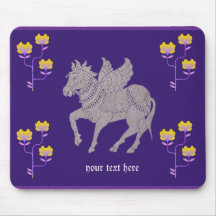 Fantasiepaard en bloemenmousepad valentijns cadeau