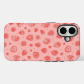 fantasiepatroon met aardbeien op roze Case-Mate iPhone case (Achterkant (horizontaal))