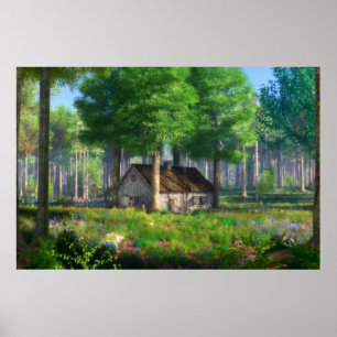 Fantasieprogramma's: de boslaag afdrukken poster