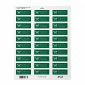 Fantasierijk Handgetekend Lint Groen Retouradres Etiket (Full Sheet)