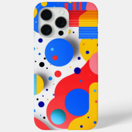 Fantasierijke afgeronde vormen in primaire kleuren iPhone 15 pro max hoesje