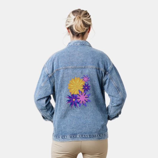 Fantasierijke Bloemen Denim Jas Jacket (Model)