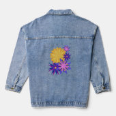 Fantasierijke Bloemen Denim Jas Jacket (Achterkant)