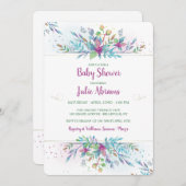 Fantasierijke Bloemen Uitnodiging (Voorkant / Achterkant)