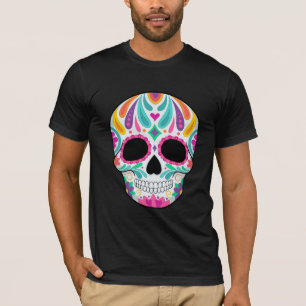 Fantasierijke Gebloemde Suikerdoodskop T-shirt