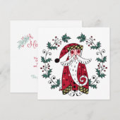 Fantasierijke Kerstman Kerstkaart (Voorkant / Achterkant)