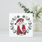 Fantasierijke Kerstman Kerstkaart (Staand voorkant)