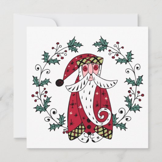 Fantasierijke Kerstman Kerstkaart (Voorkant)