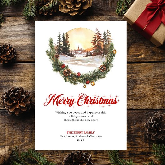 Fantasierijke Kerstscène Moderne Kerstkaart