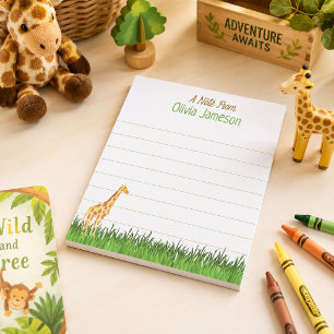 Fantasierijke kindernaam GIRAFFE Gelinieerd Notitieblok