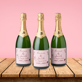 Fantasierijke Krullen Klinkend Champagne Sparkling Wijnetiket